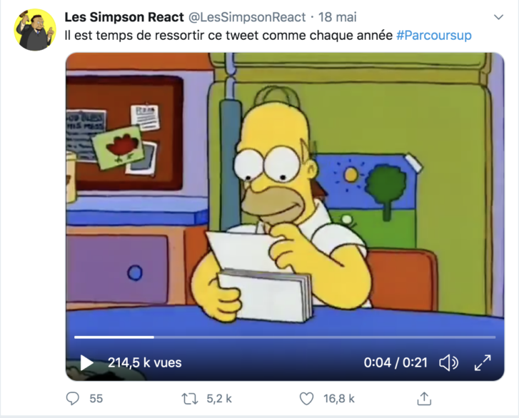 Homer découvre Parcoursup